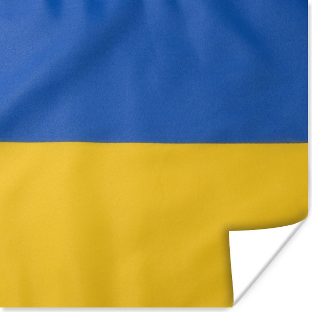MuchoWow Poster Nahaufnahme der Flagge der Ukraine 75x75 cm - Wand Dekoration