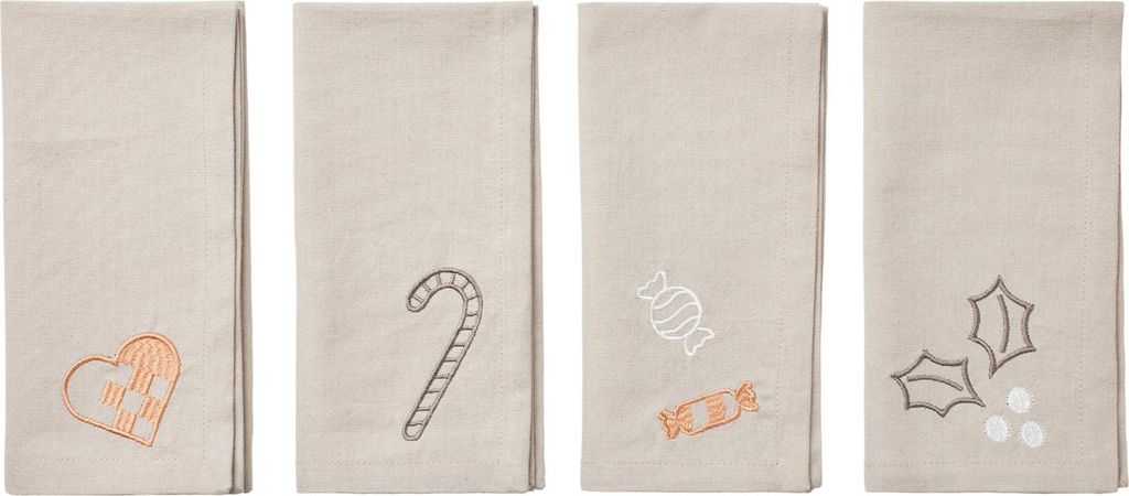 Broste Copenhagen Fryd Serviette beige 45x45cm Set4