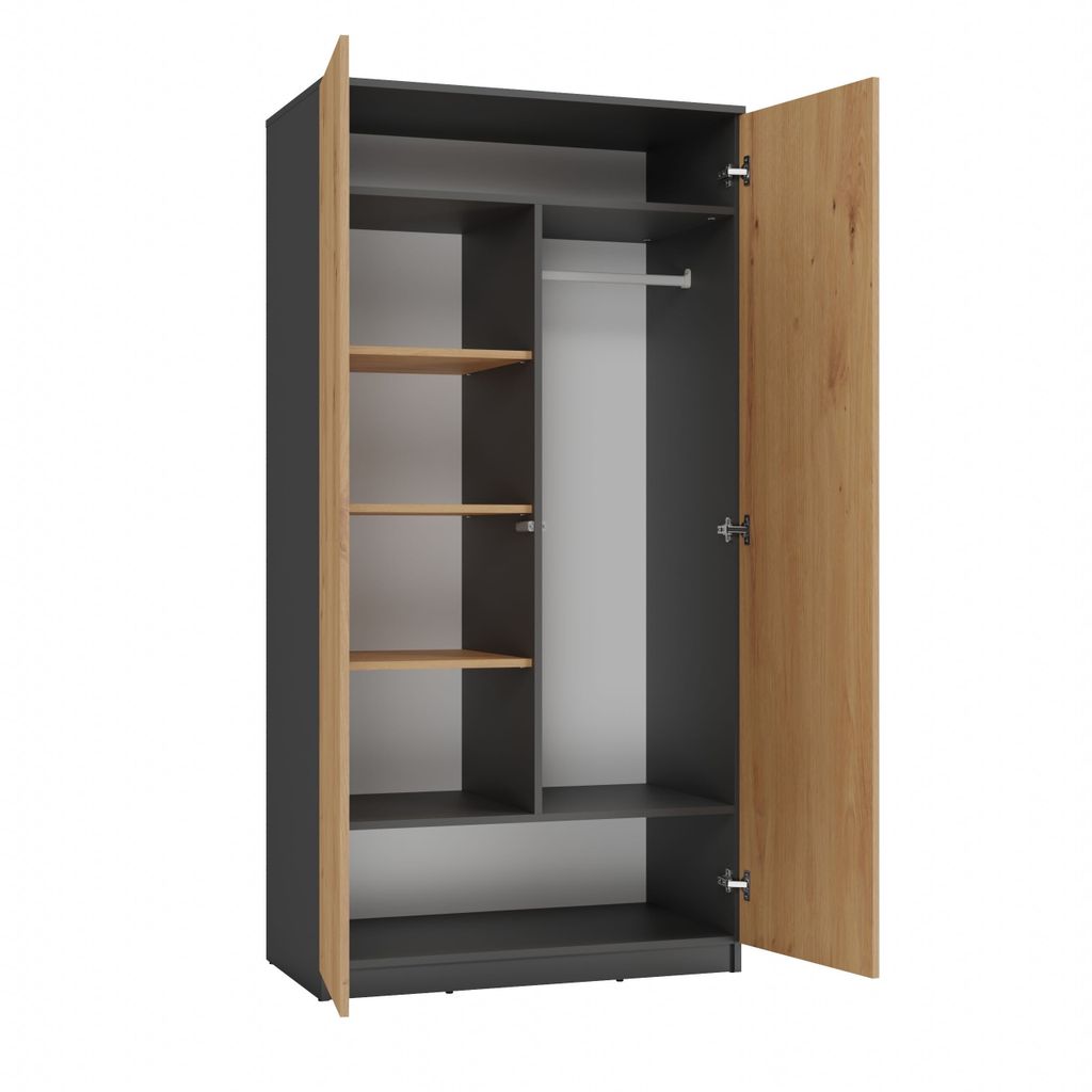 Malwa SD-90 ANTRACITE ARTISAN Kleiderschrank Produktbild 5