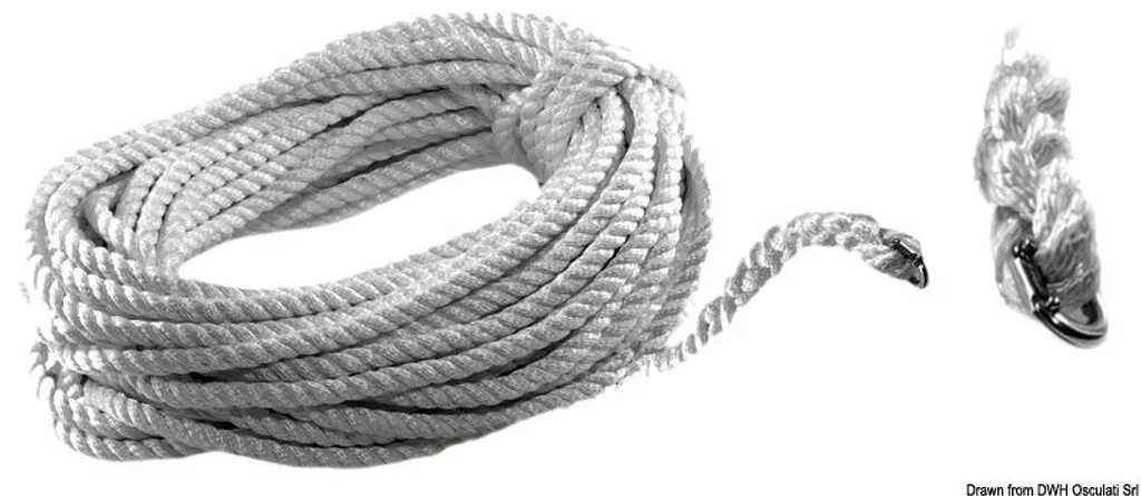 Chaîne d'ancre 10 mm avec cordage de mouillage pour bateau de plaisance