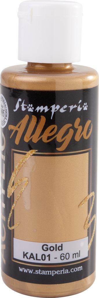Stamperia Allegro Acrylfarbe 60 ml Künstlerbedarf Malerei Basteln Metallic-Gold