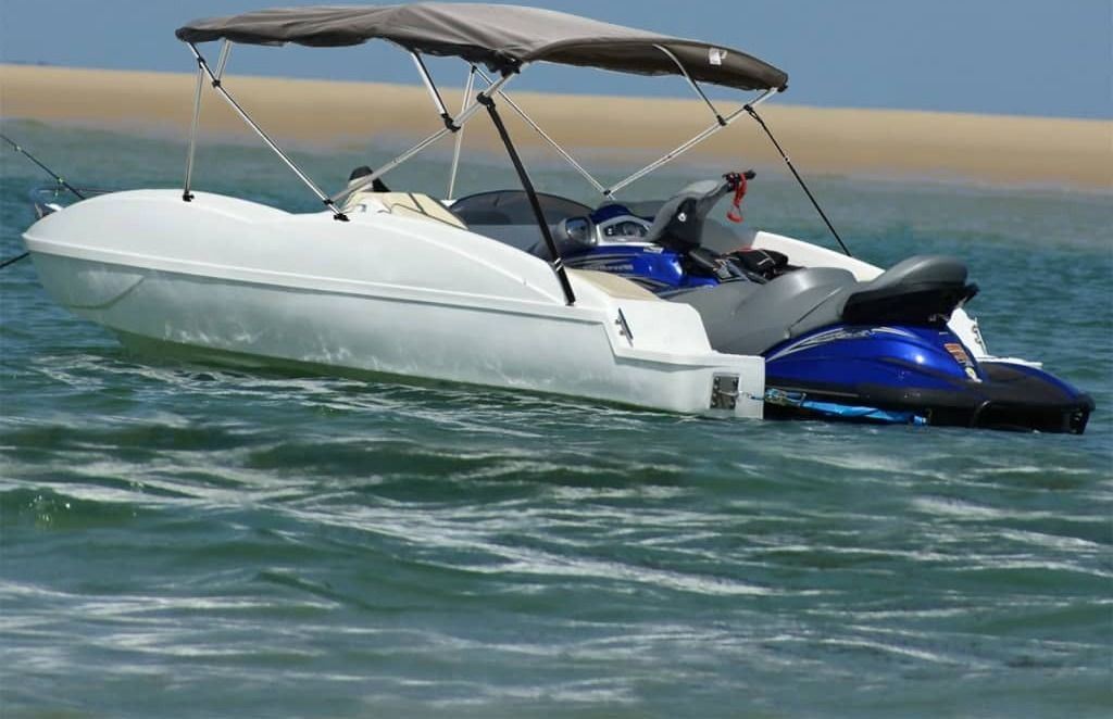Möbel 4-Bow Bimini-Top mit Mesh-Seitenteilen 243x(185-198)x137 cm - Planen & Abdeckfolien 94859
