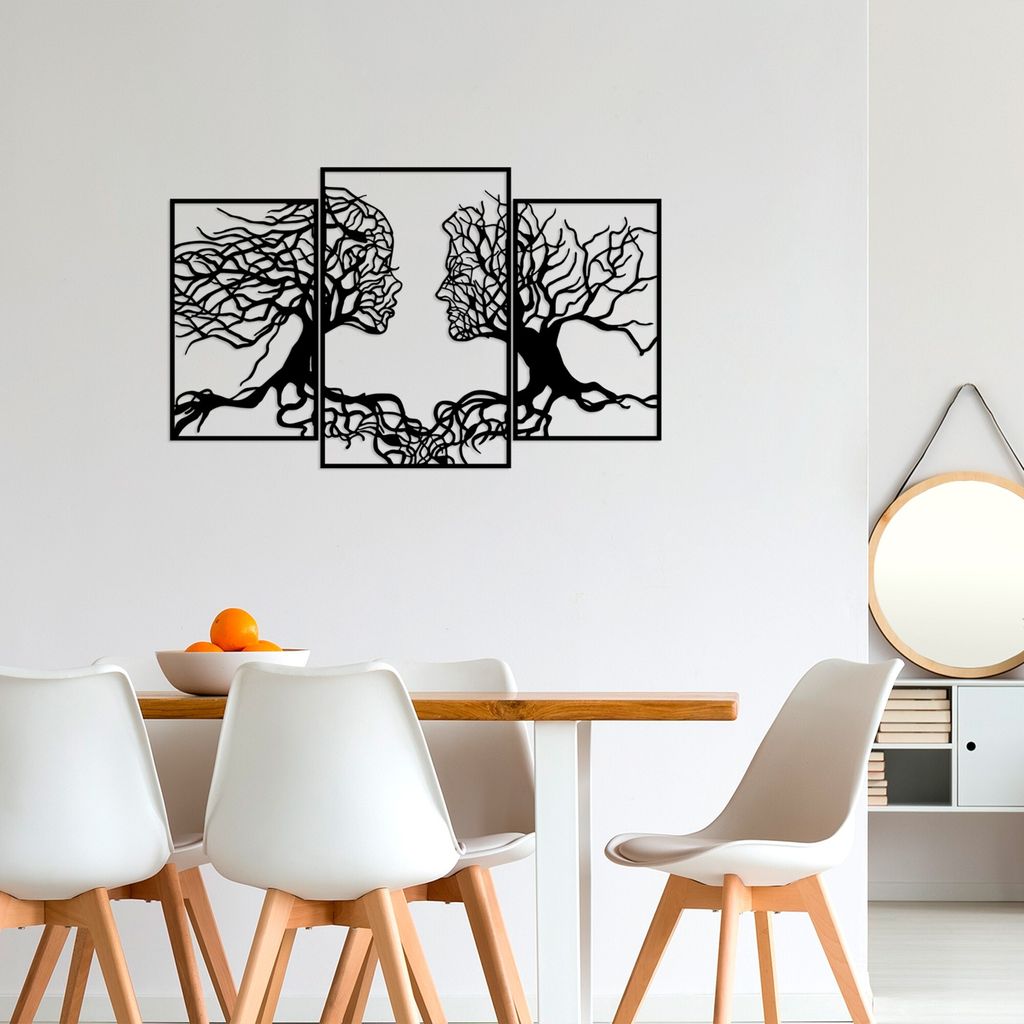 Wallity, Love Tree, Wanddeko, Schwarz, Metall, 116 x 71 cm