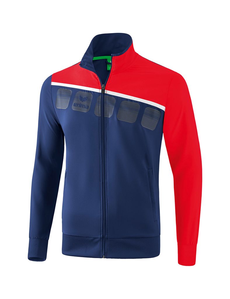 Erima Fußball Handball 5-C Präsentationsjacke Herren Sport Jacke Trainingsjacke navy rot weiß Gr L