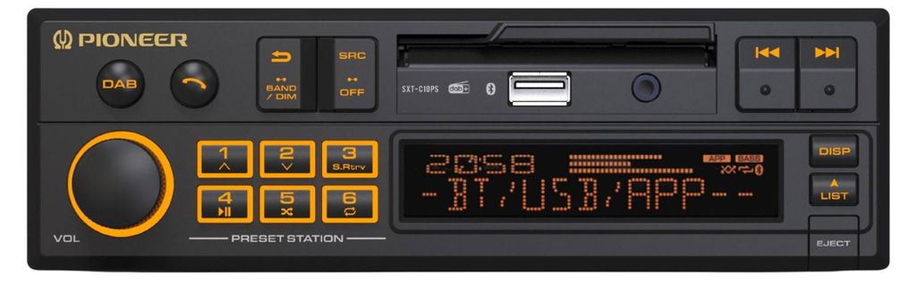 Pioneer SXT-C10PS Radio Retro 1-DIN DAB+ Bluetooth RGB Zdjęcie produktu 