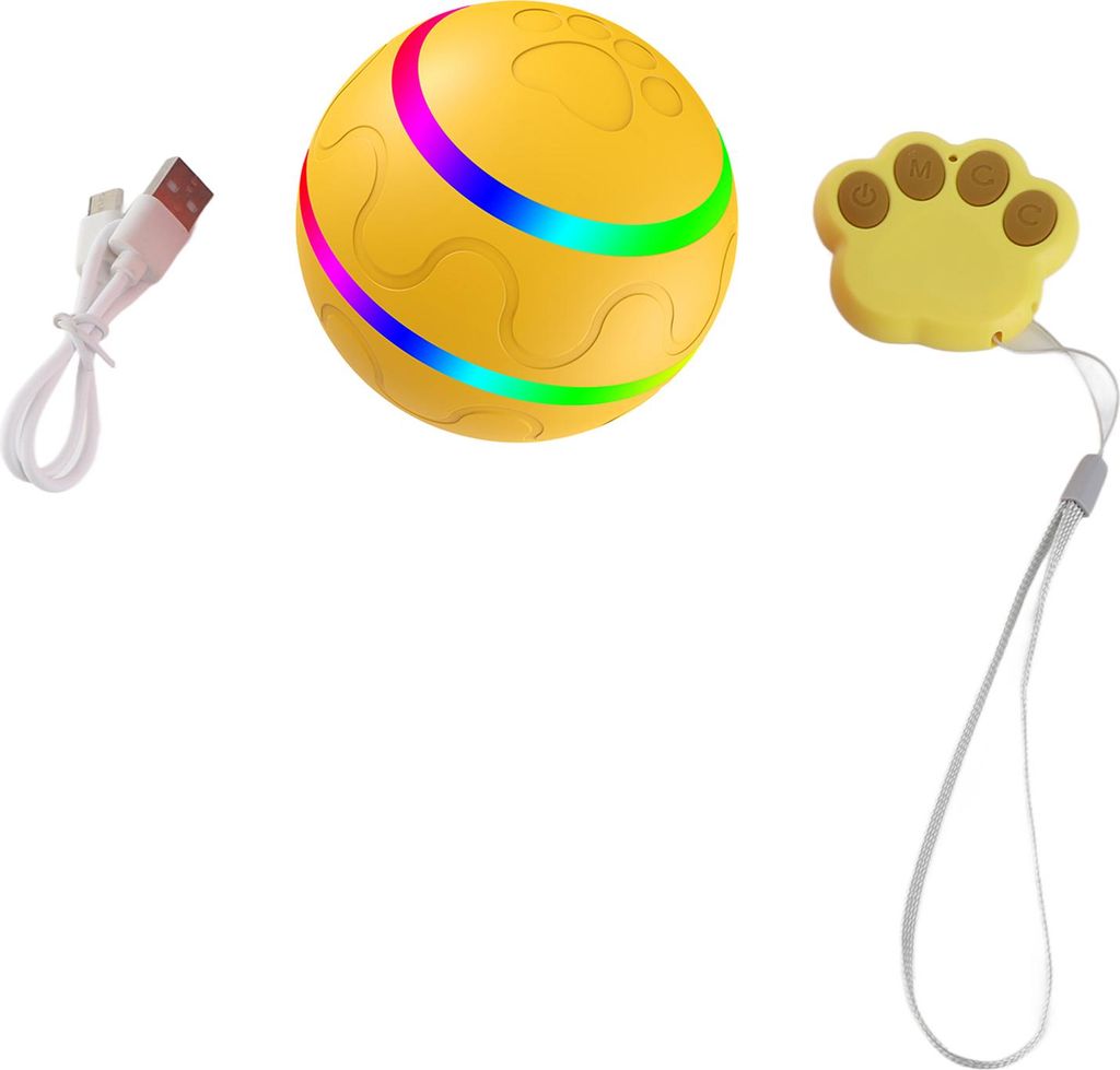 Haustier-Rollball, ABS-Silikonmaterial, IP54, interaktives aktives Hundespielzeug mit LED-Licht, wiederaufladbarer Batterie für große Hunde