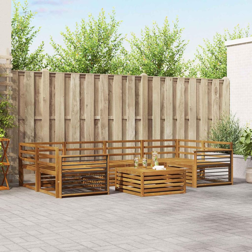 "Neues Produkt" Outdoor-Sofagarnitur ANTI-UV - CLORIS - 7 pcs - Natur - Modern Gartensofas V1116