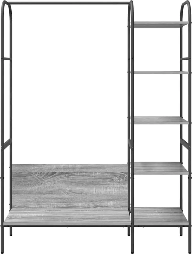 vidaXL Appendiabiti Grigio 120x44x160 cm con Ripiani - Salvaspazio Casa - 5