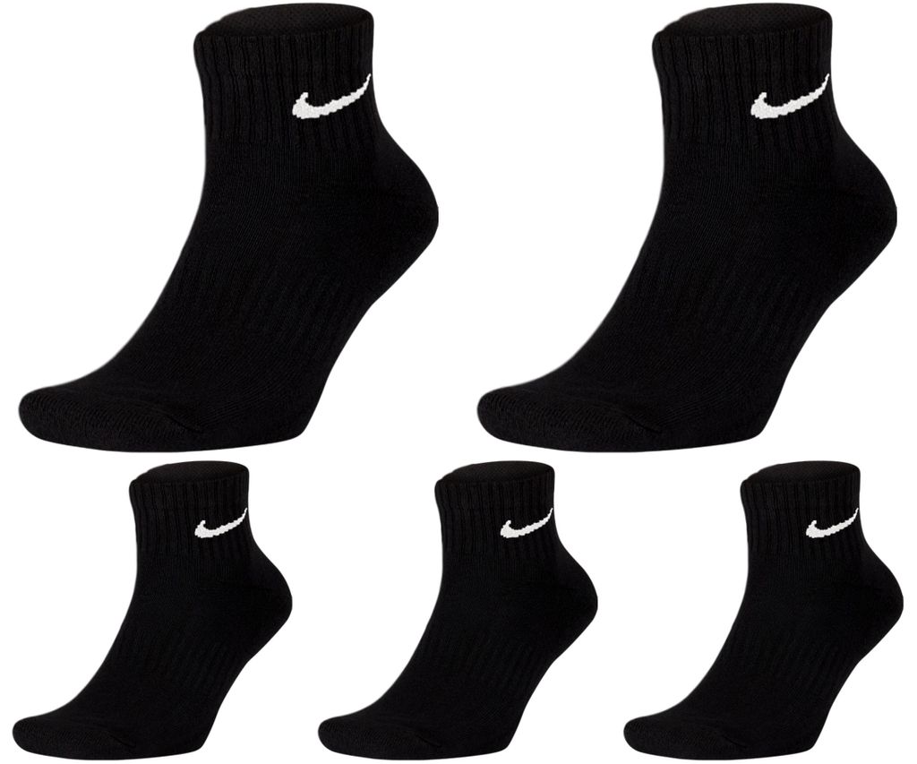 5 Paar Nike Socken Herren Damen - Farbe: Schwarz - Größe: Produktbild 