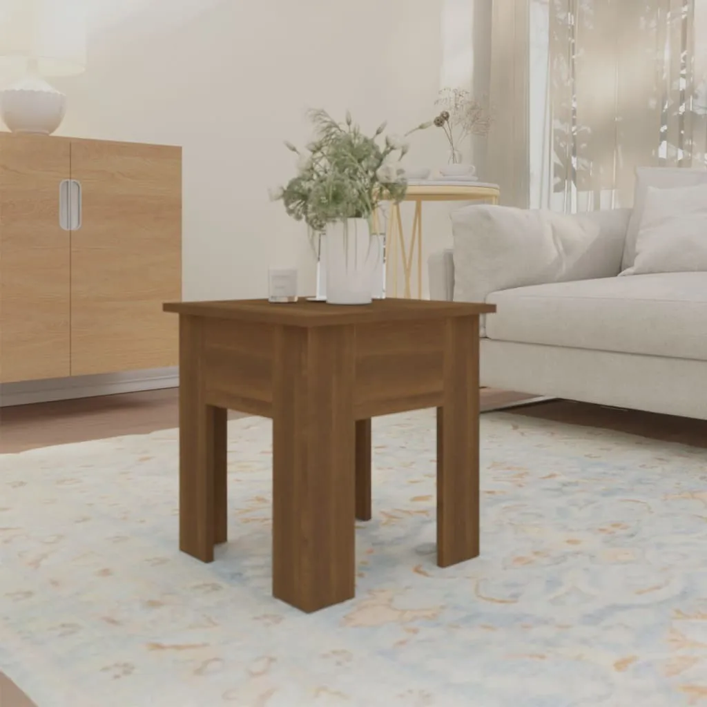 Table basse bois composite marron aspect chêne 40 cm stable et chic - 3