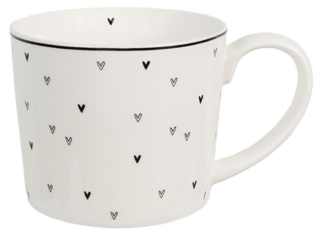 Tazza Clayre & Eef 275 ml Cuori in Vetroceramica bianca Immagine del prodotto 