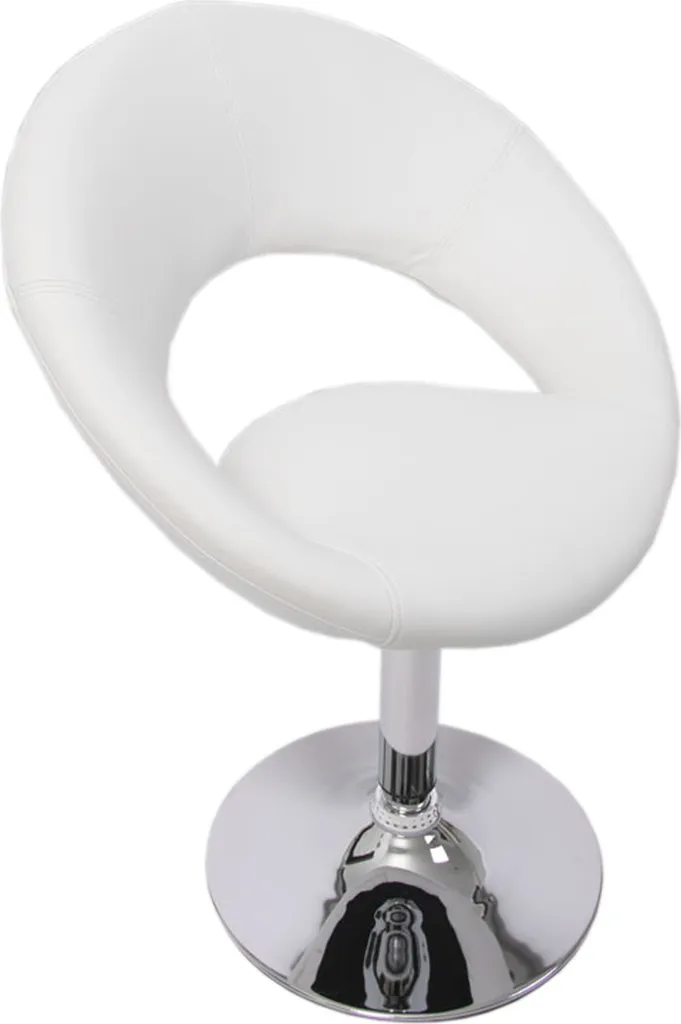Chaise Palermo blanche avec assise rembourrée et pieds en métal noir