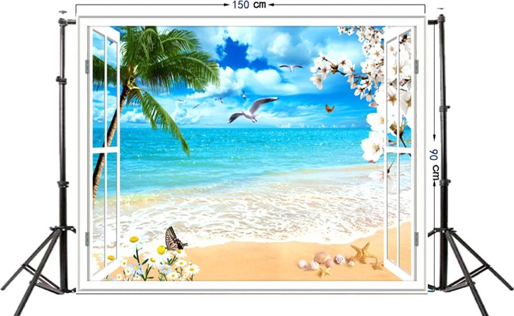 Sommer Meereslandschaft Strand Traumhafte Haloes 3D Fotografie Hintergrund Bildschirm Foto Video Studio Stoff Requisiten Hintergrund