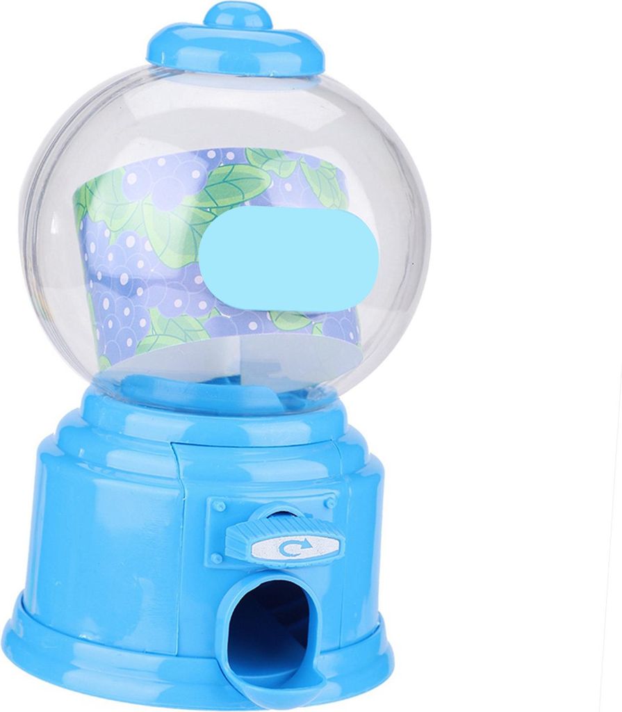 Tragbare Kinder Süßigkeiten Maschine Kunststoff Mini Gumballs Dispenser Kinder Kindergarten Geschenk (Blau)