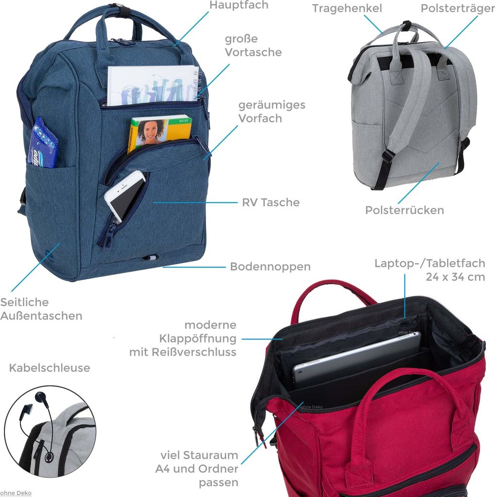 Spear Hygge City Rucksack - 14 Liter A4 Kompatibel | Vintage Design Wasserabweisend