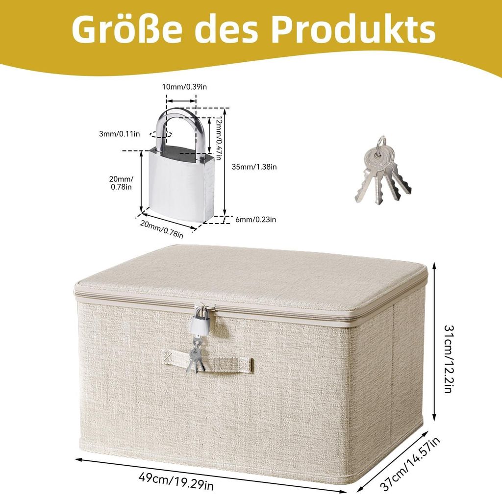 Extra große abschließbare Aufbewahrungsbox mit