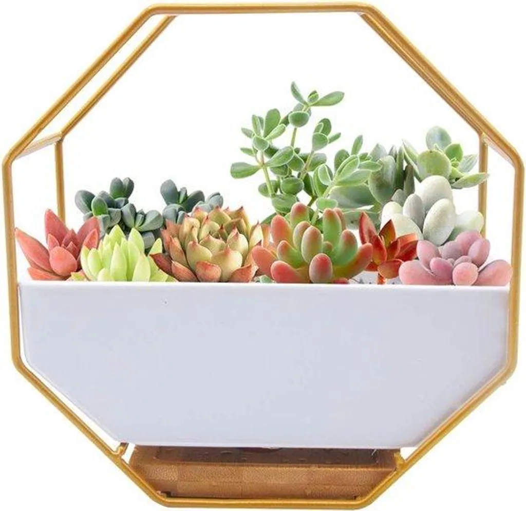 Vase mural en céramique blanc design minimaliste Loft, hauteur 20 cm