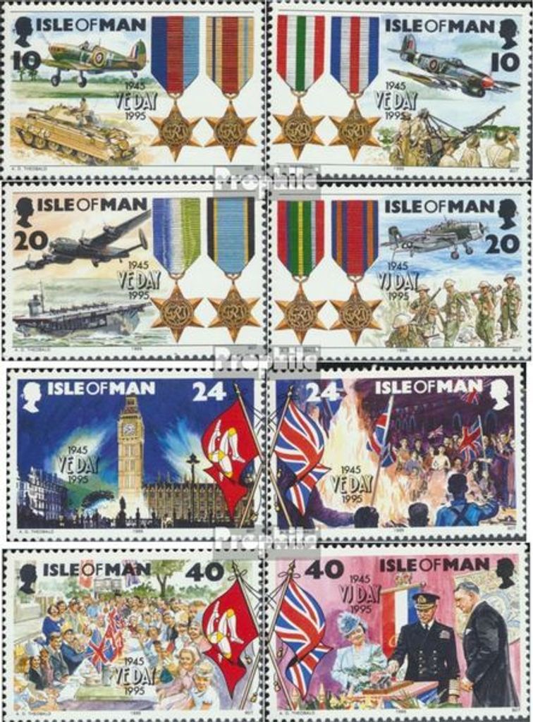 Briefmarken GB - Isle of Man 1995 Mi 629-636 (kompl.Ausg.) postfrisch Kriegsende