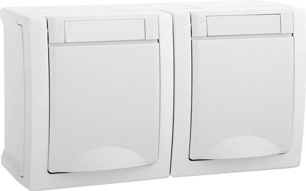 Bloc double prise de courant horizontale blanche FR-AP 90591188-DE saillie