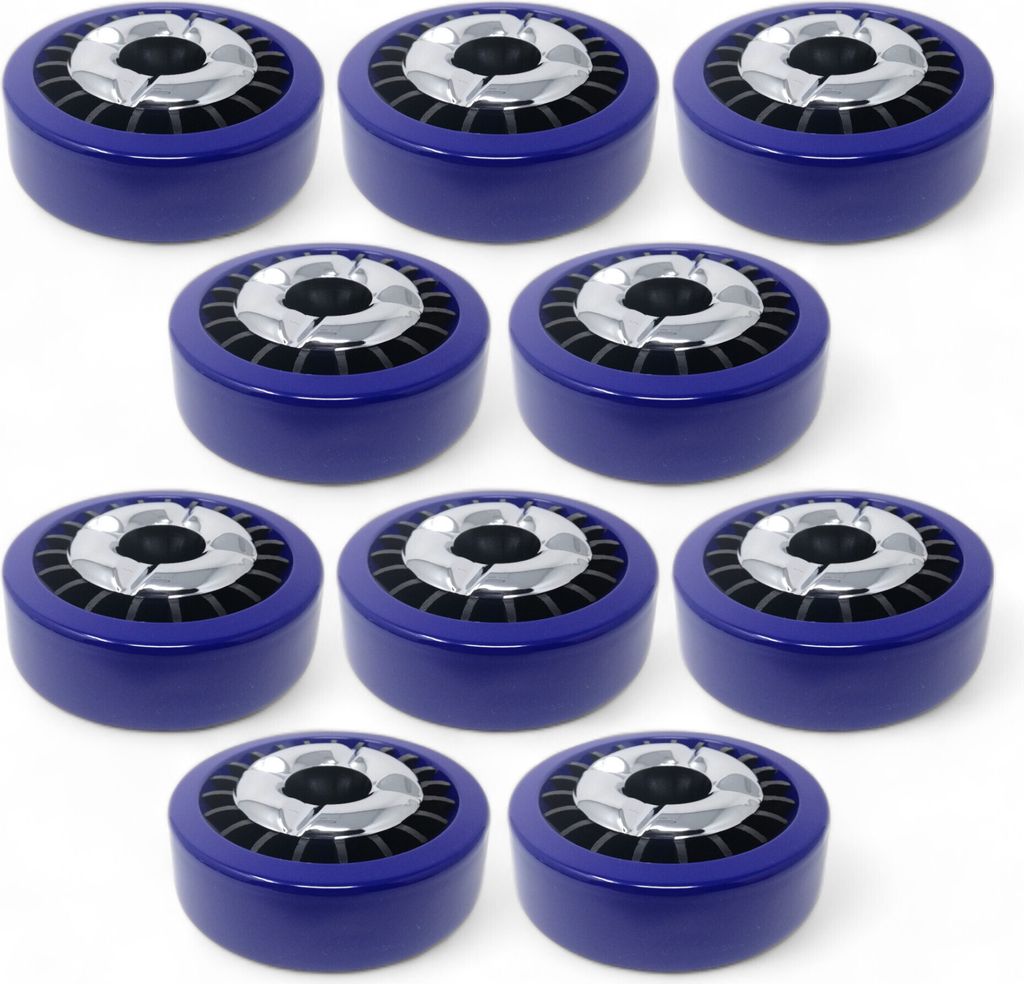 10x Blau, Starlet24 Windaschenbecher Gluttöter rund flach - stabiler Metall-Kunststoff-Aschenbecher für draußen & drinnen, spülmaschinenfest