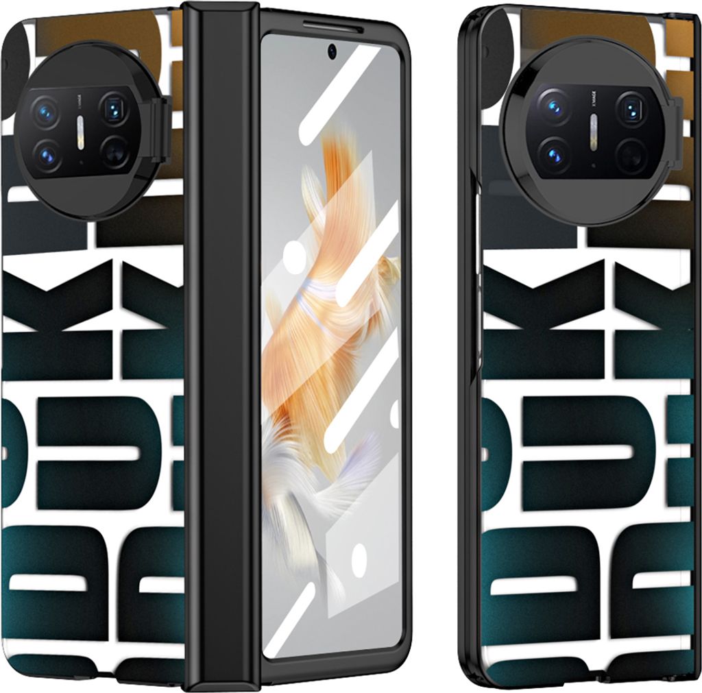 Hülle für Huawei Mate X3 Hülle mit Displayschutz und Scharnierschutz, Galvanisierter Klar Schutzhülle Schwarz