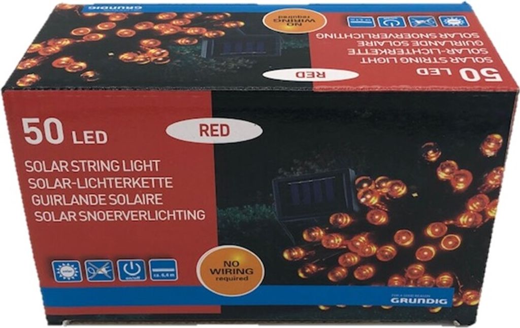 Rote solarbetriebene LED Lichterkette