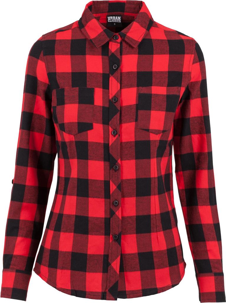 Urban Classics Kariertes Hemd für Frauen Inhous rot schwarz M