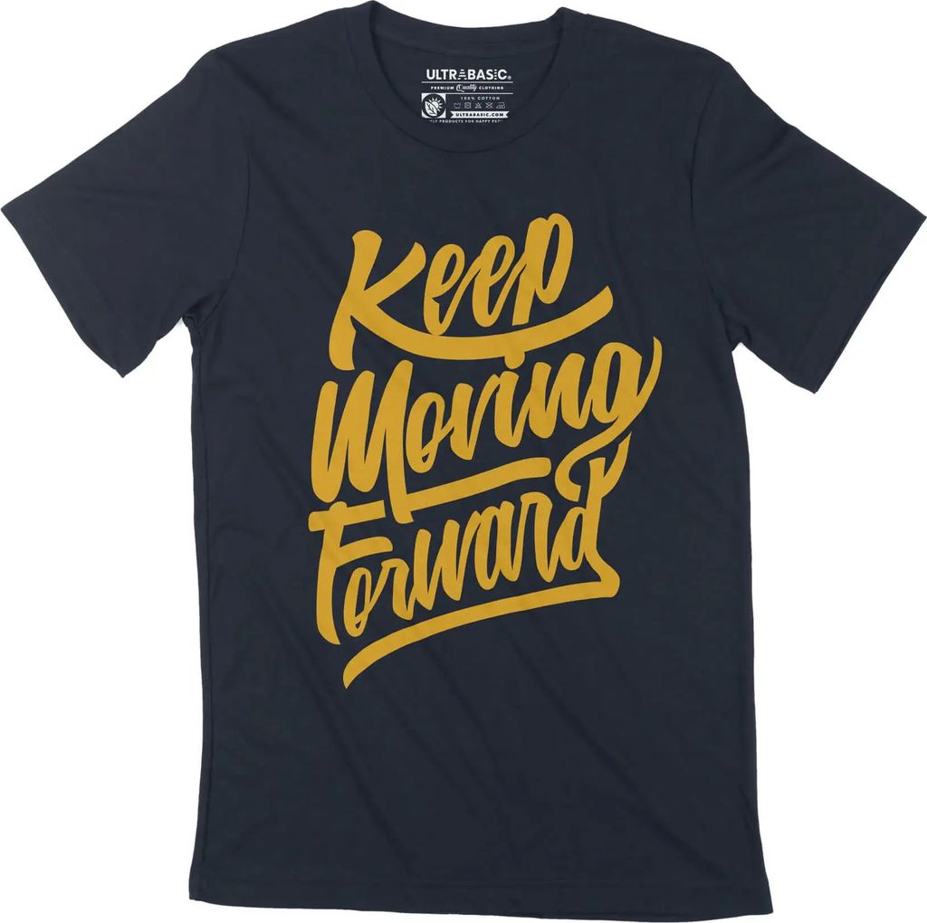 Herren Grafik T-Shirt Weiter vorwärts gehen – Keep Moving Forward – Öko-Verantwortlich Vintage Jahrgang Kurzarm Lustige Druck Geburtstag Gesc...