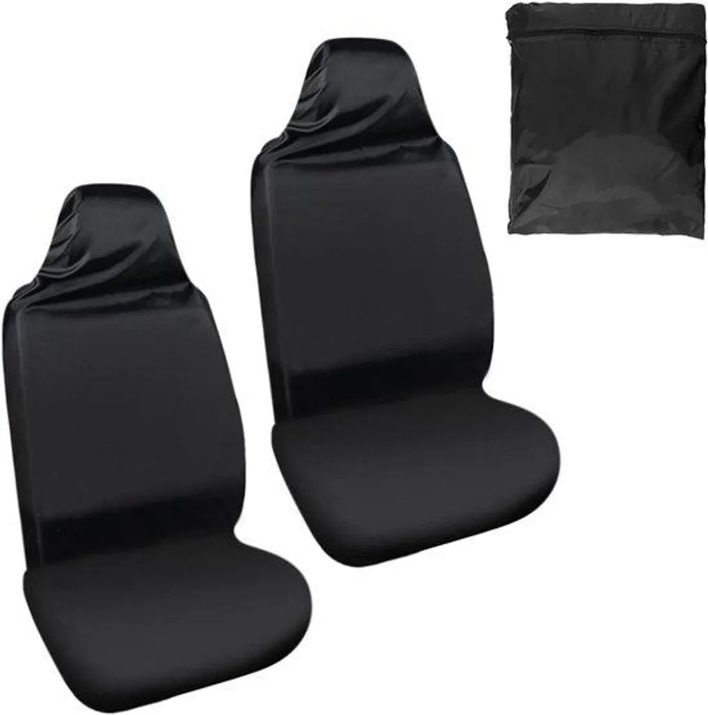 Protections de siège étanches et zippées noires - Pack de 2 housses