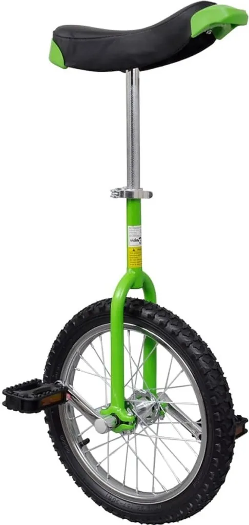 Monocycle d'Apprentissage 16 pouces Vert avec Selle Confort Ajustable