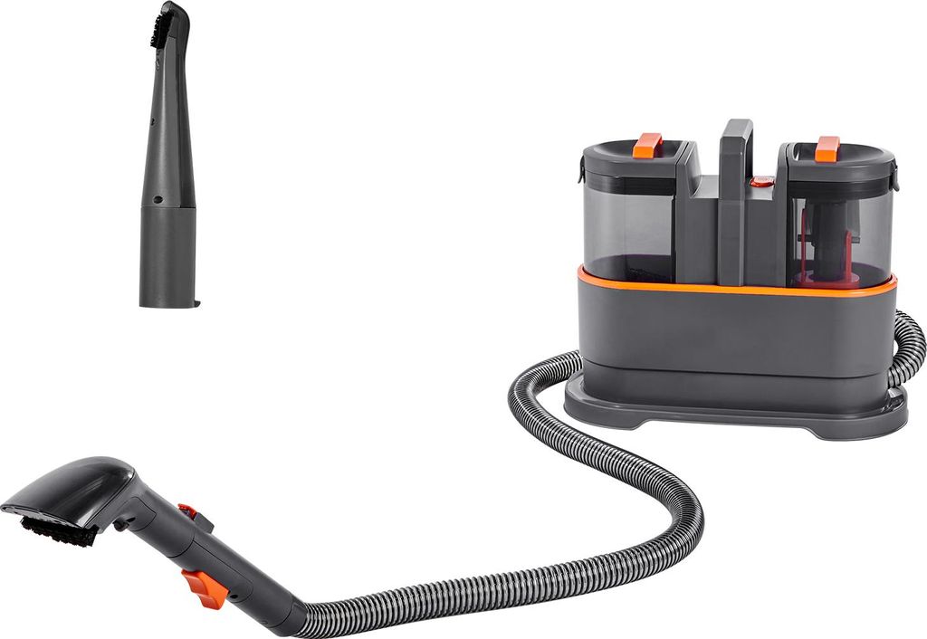 SucceBuy Tragbare Teppichreinigungsmaschine mit 1,5 L Frischwassertank und 0,8 L Schmutzwassertank, Polsterreiniger mit 11,5 kPa Saugkraft für gr...