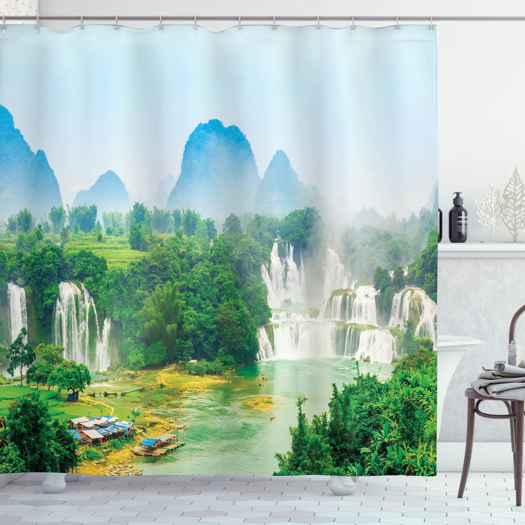 Tenda Doccia Design Misty Jungle 175x220 | Stile Botanico Lussuoso