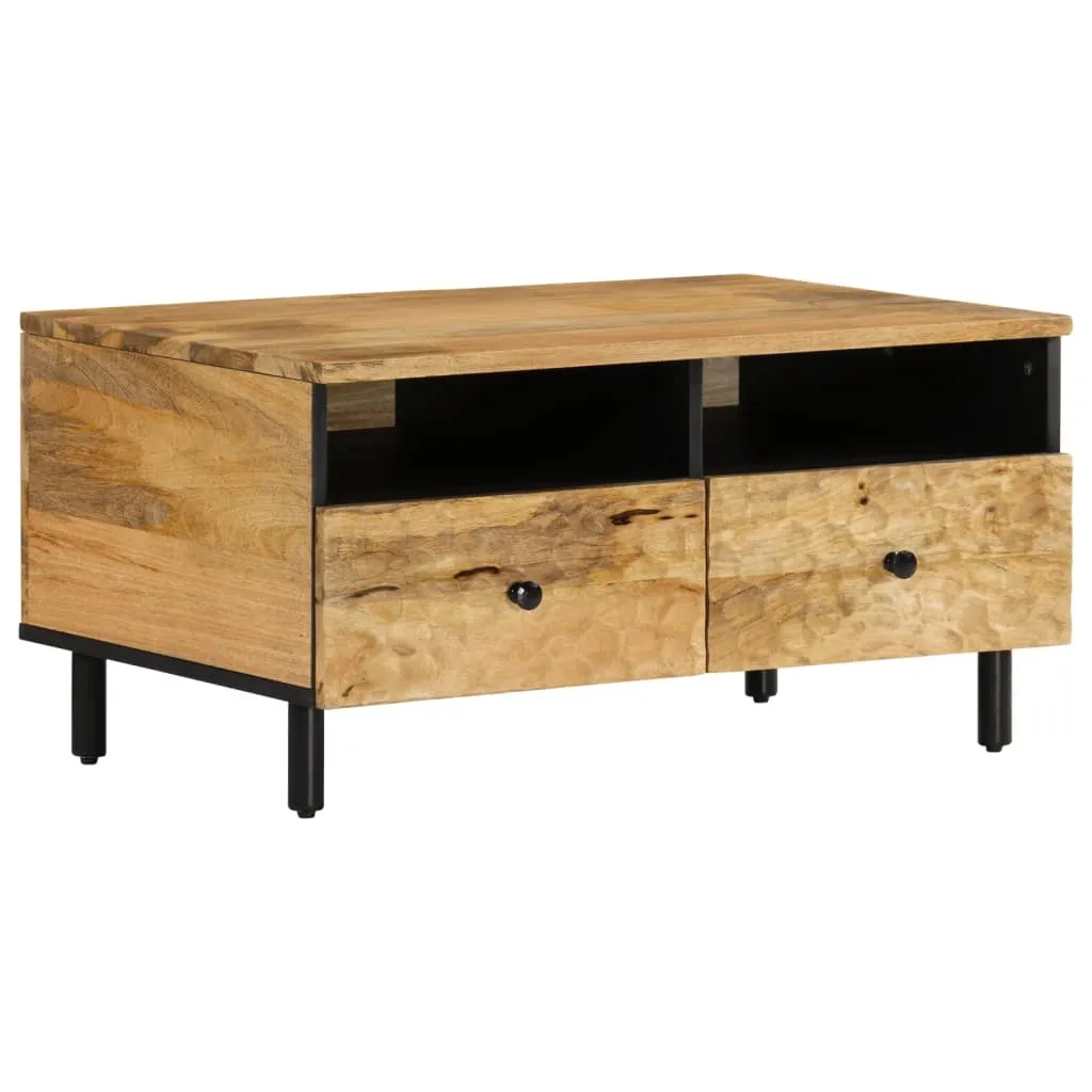 Tavolino Industrial SYFAX™ 80cm in Legno di Mango e Ferro - Design Unico