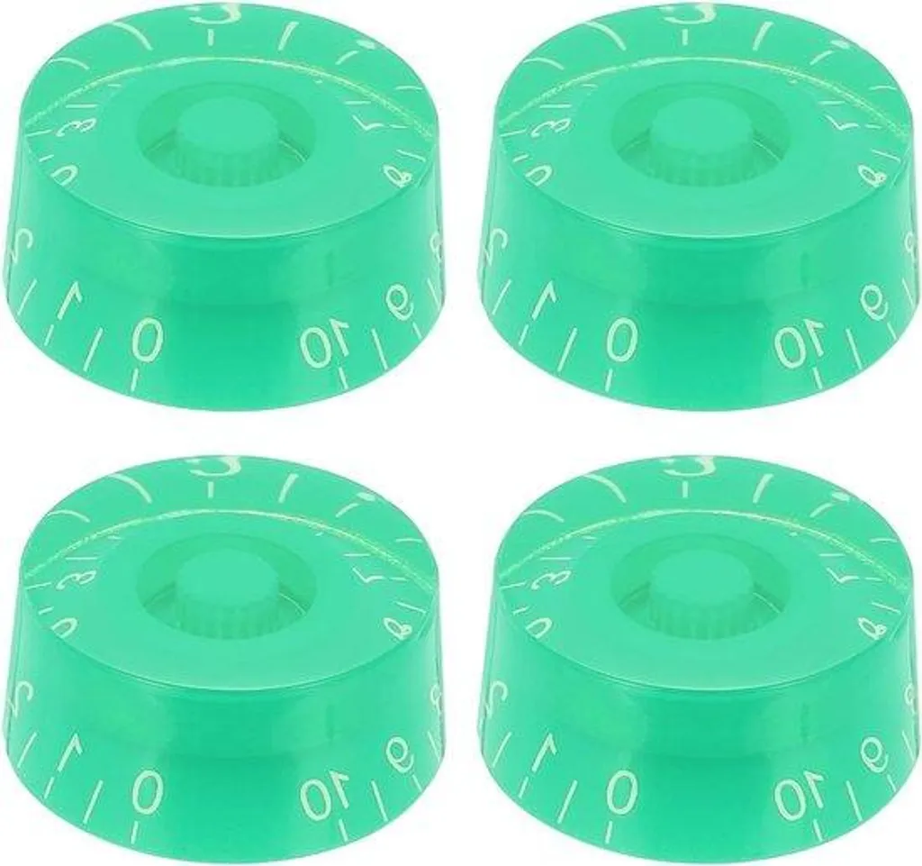 Boutons de potentiomètre de guitare verts - Lot de 4 pièces de rechange