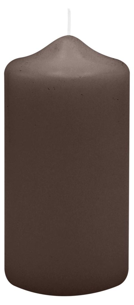 Spitzkopf Stumpen Kerzen Chocolate Schokolade 10 x Ø 8 cm, 6 Stück