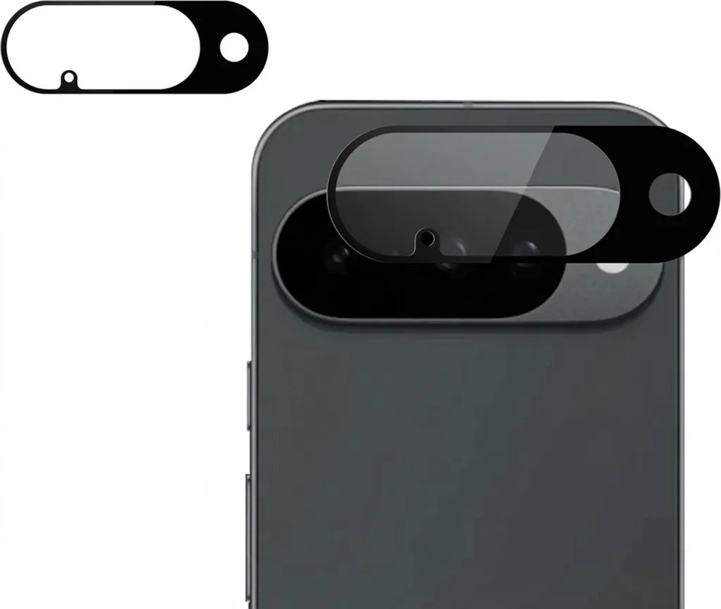 Kit Vetro Fotocamera Con Colla Per Google Pixel (Nero) &ndash; Ricambio Obiettivo Posteriore