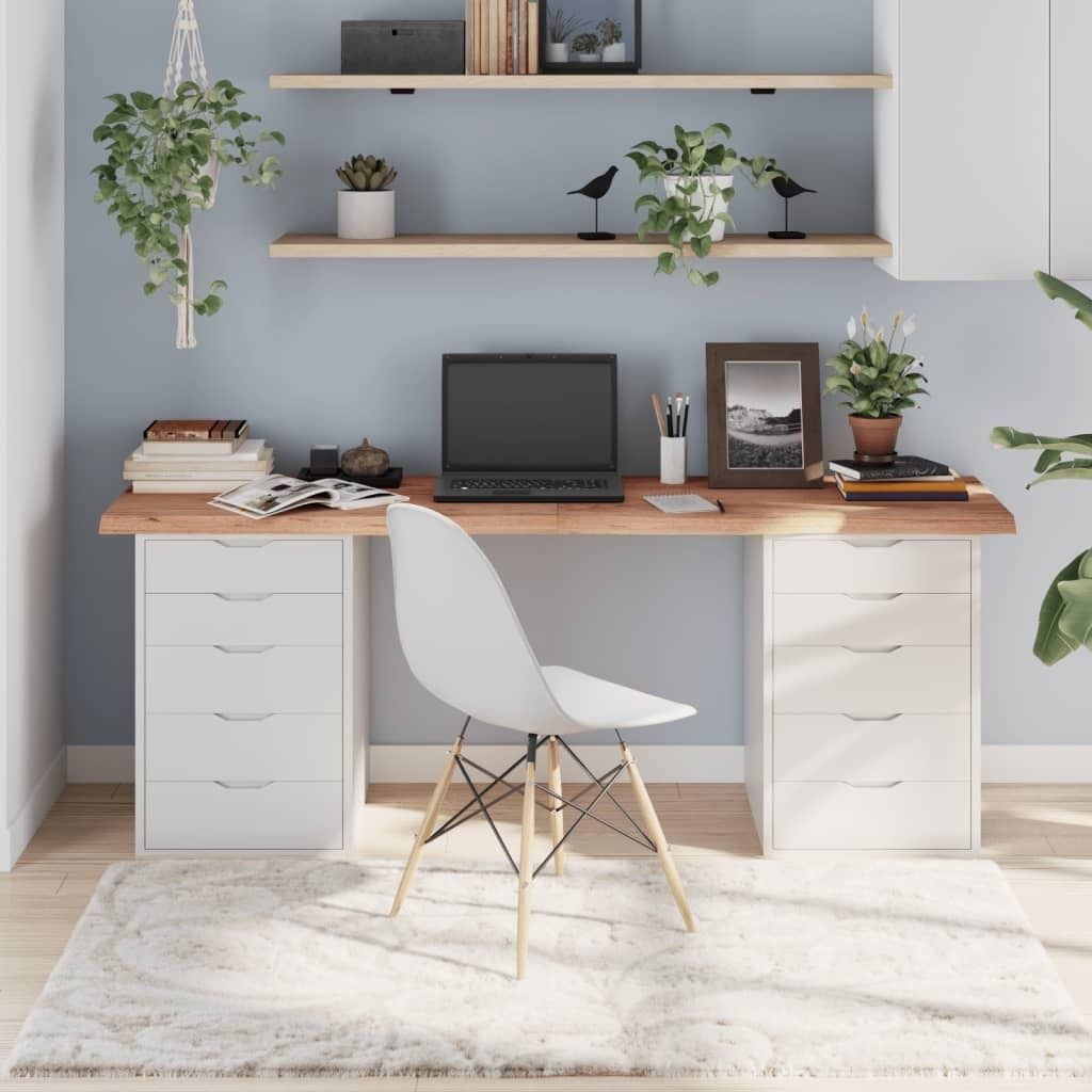 Tischplatte Hellbraun 180x40x4 cm Massivholz Eiche Behandelt