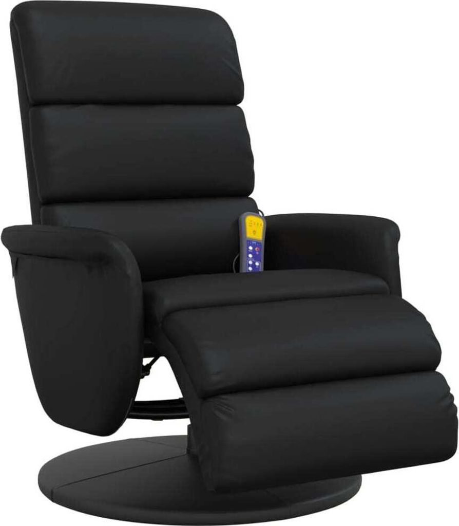 vidaXL Fauteuil de massage avec repose-pieds Noir Image du produit 