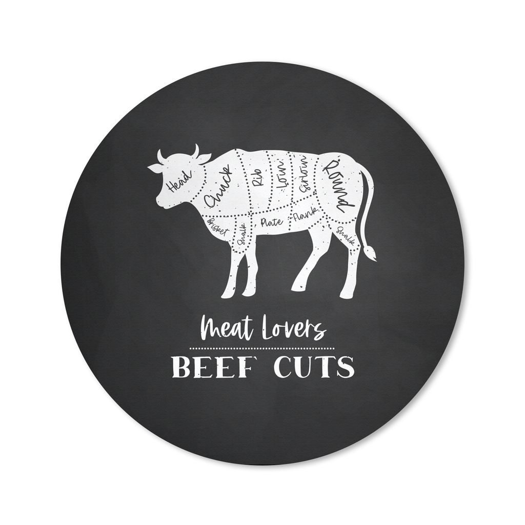 MuchoWow Mauspad Mousepad Kuh - Fleisch - Metzger 30x30 cm - Mousepads - Maus Mat - Pad - Mausunterlage - Tischunterlage - Schreibtischmatten
