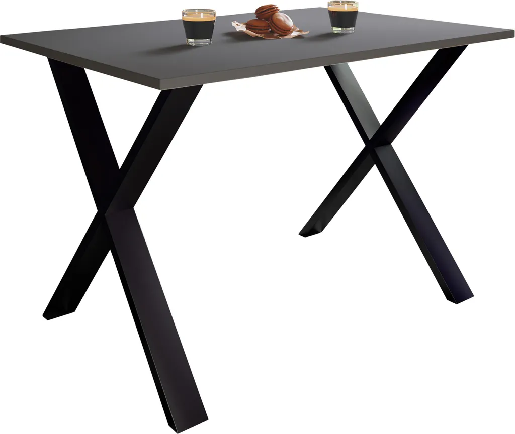 Table de Cuisine XonaX 110x80 Anthracite Idéale pour Petits Espaces