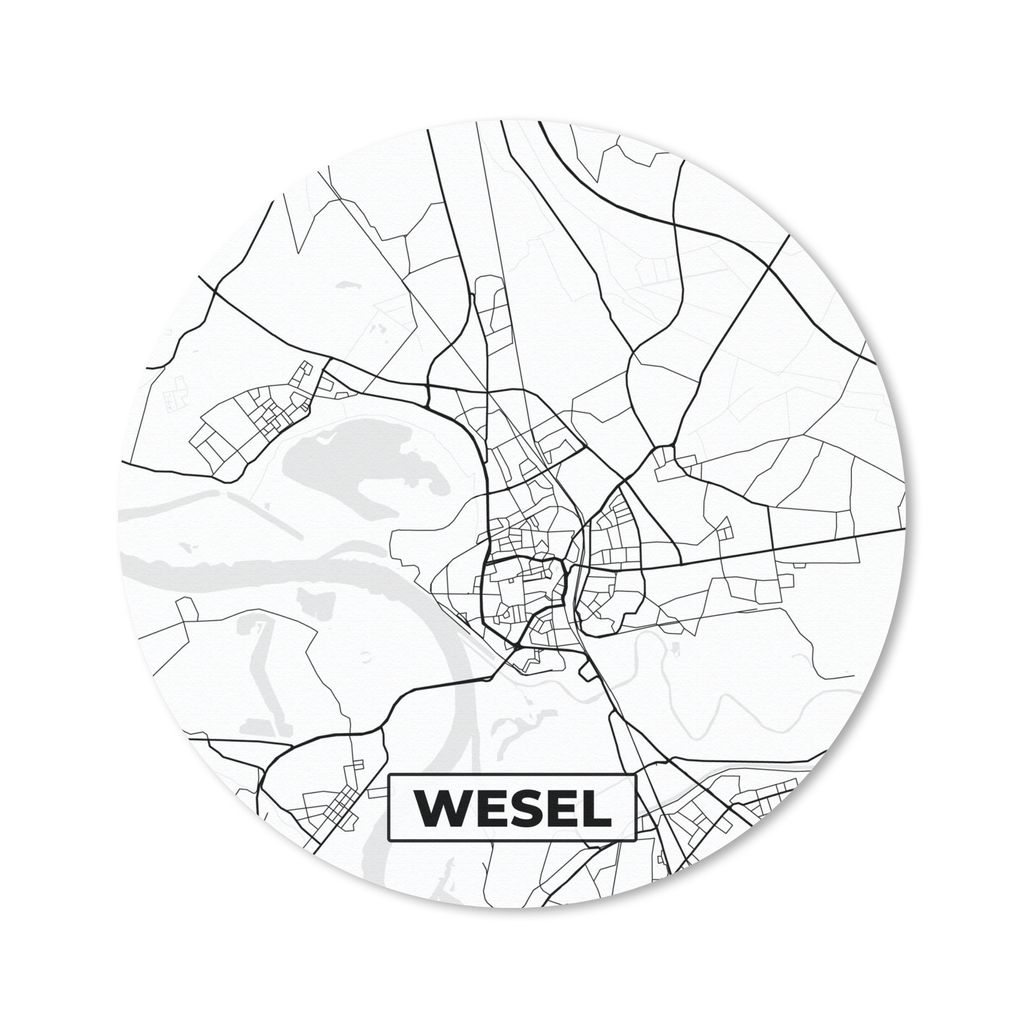 MuchoWow Mauspad Mousepad Stadtplan - Wesel - Karte 20x20 cm - Mousepads - Maus Mat - Pad - Mausunterlage - Schreibtischmatte