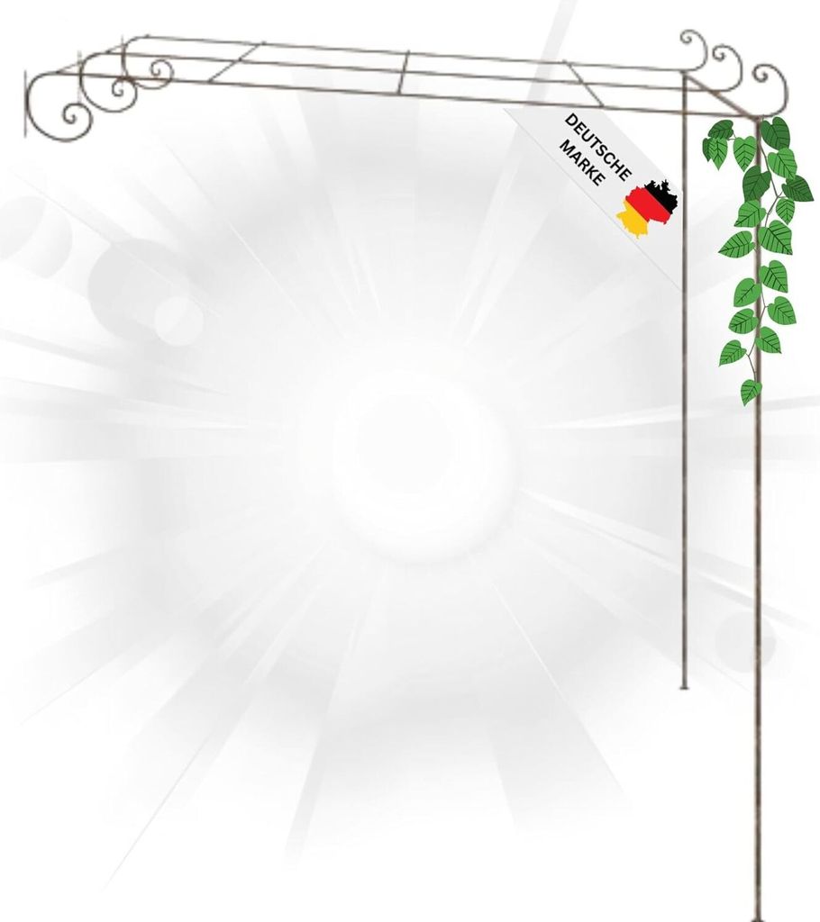 DELUKE Pergola aus Eisen RITTO | 3x3x2,5m BxTxH, Antik-Braun | Rankhilfe Pergola aus Metall Bausatz freistehend Sonnenschutz Gartendeko Gartenper...