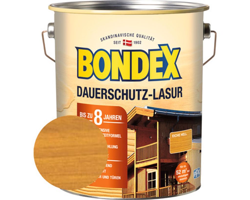 BONDEX Dauerschutz-Lasur eiche hell 4,0 l Produktbild 