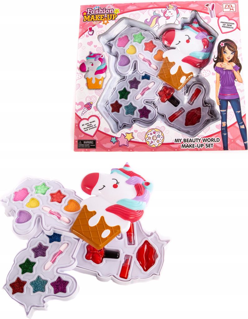Kinder Schminkset Einhorn Kosmetikkoffer Mädchen Make-Up Set Spielzeug Geschenk