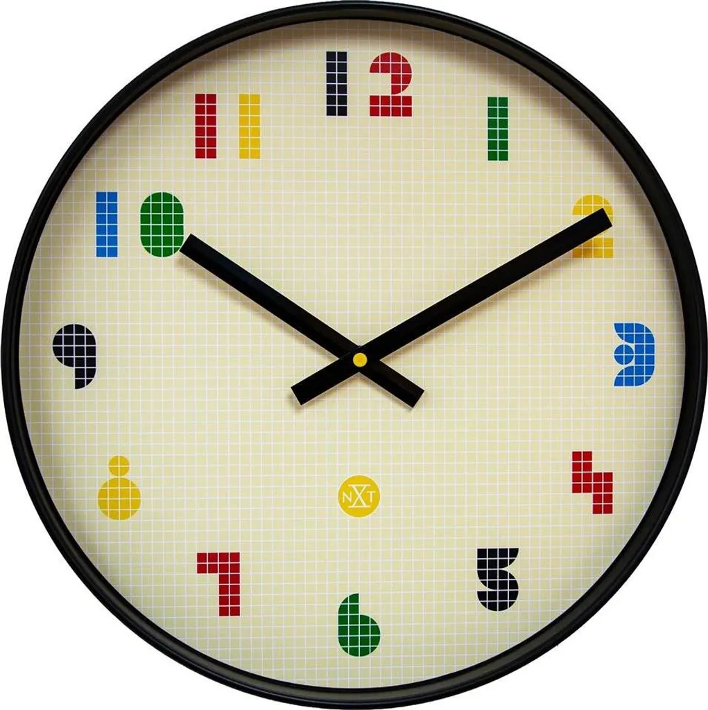 Horloge murale nXt 7371 Bit noire 35cm au design minimaliste moderne
