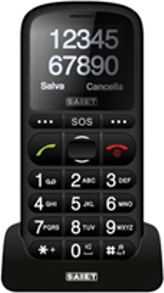 Saiet PRONTO MAX Téléphone Portable Senior 1,8 Pouces Noir Léger 70g