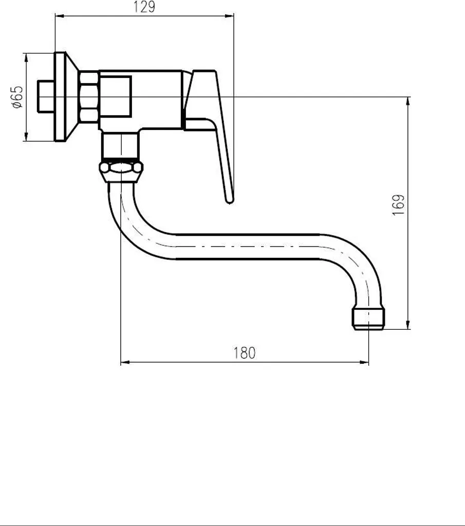 Rubinetto Lavabo a Muro COLORADO RAV Slezák Nero/Cromo - 150 mm - 7