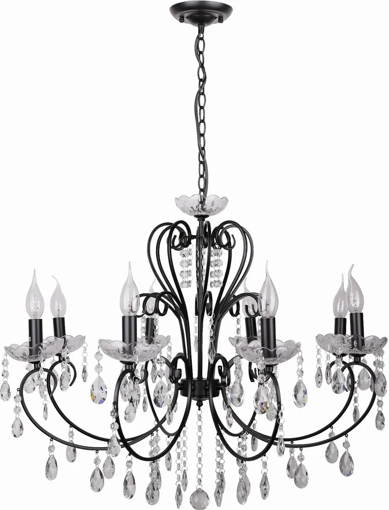 Lustre AURORA 8xE14 : Éclairage Puissant et Design Cristal Élégant