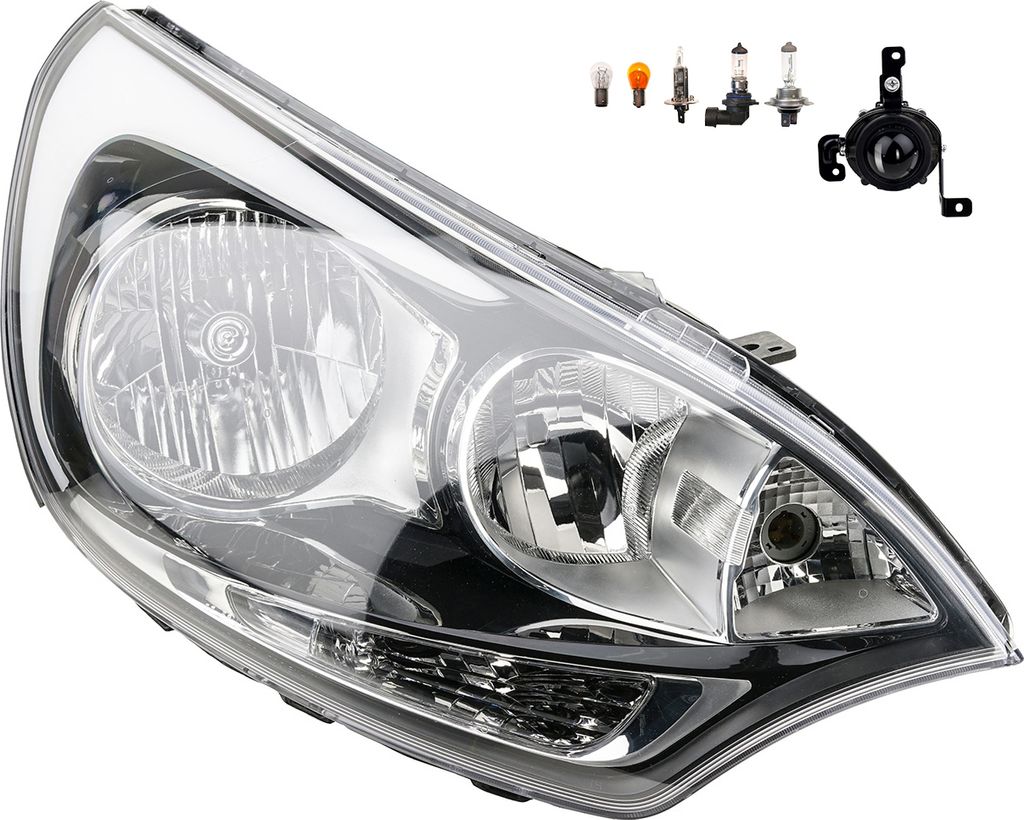 Johns, Scheinwerfer Halogen passend für Kia Rio UB 09/ 11- H7 H1 Rechts+Nebel.+Leuchtm. 921021W220 921021W280 922021W210
