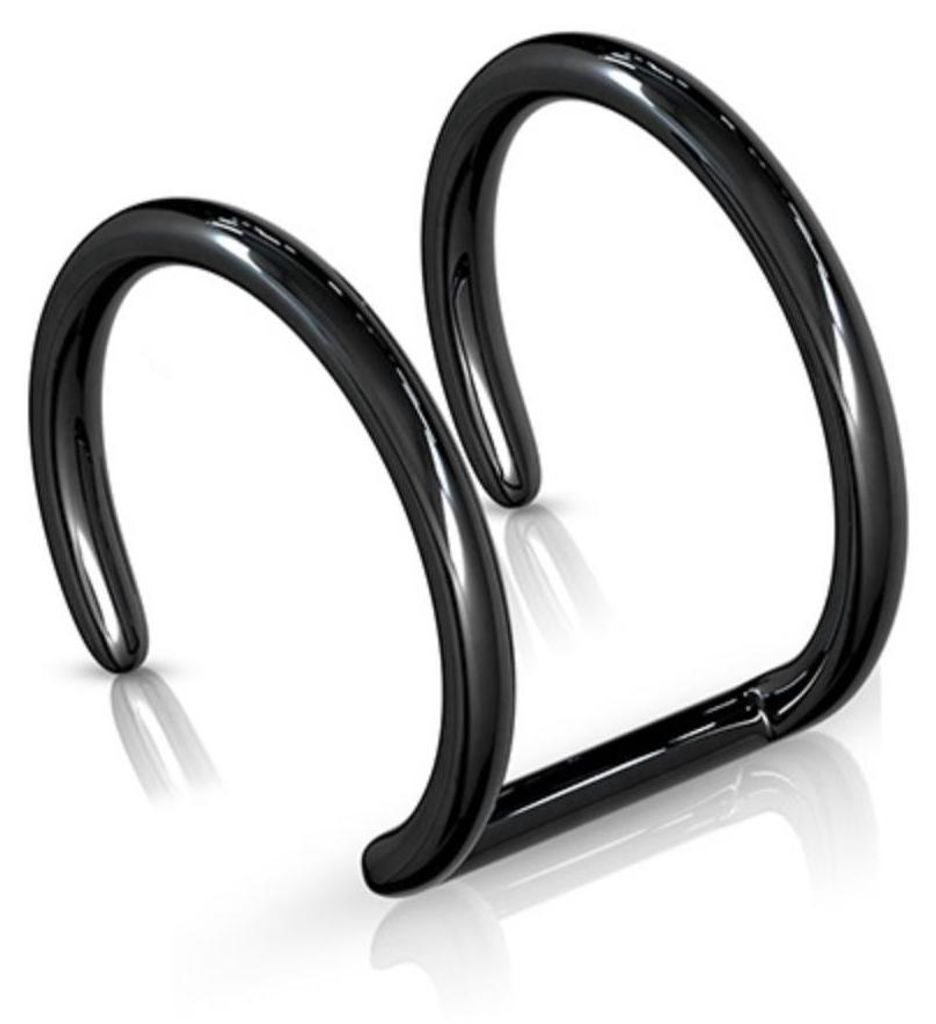 Fake Helix: Piercing Ohrklemme "2 Ringe" Schwarz Produktbild 